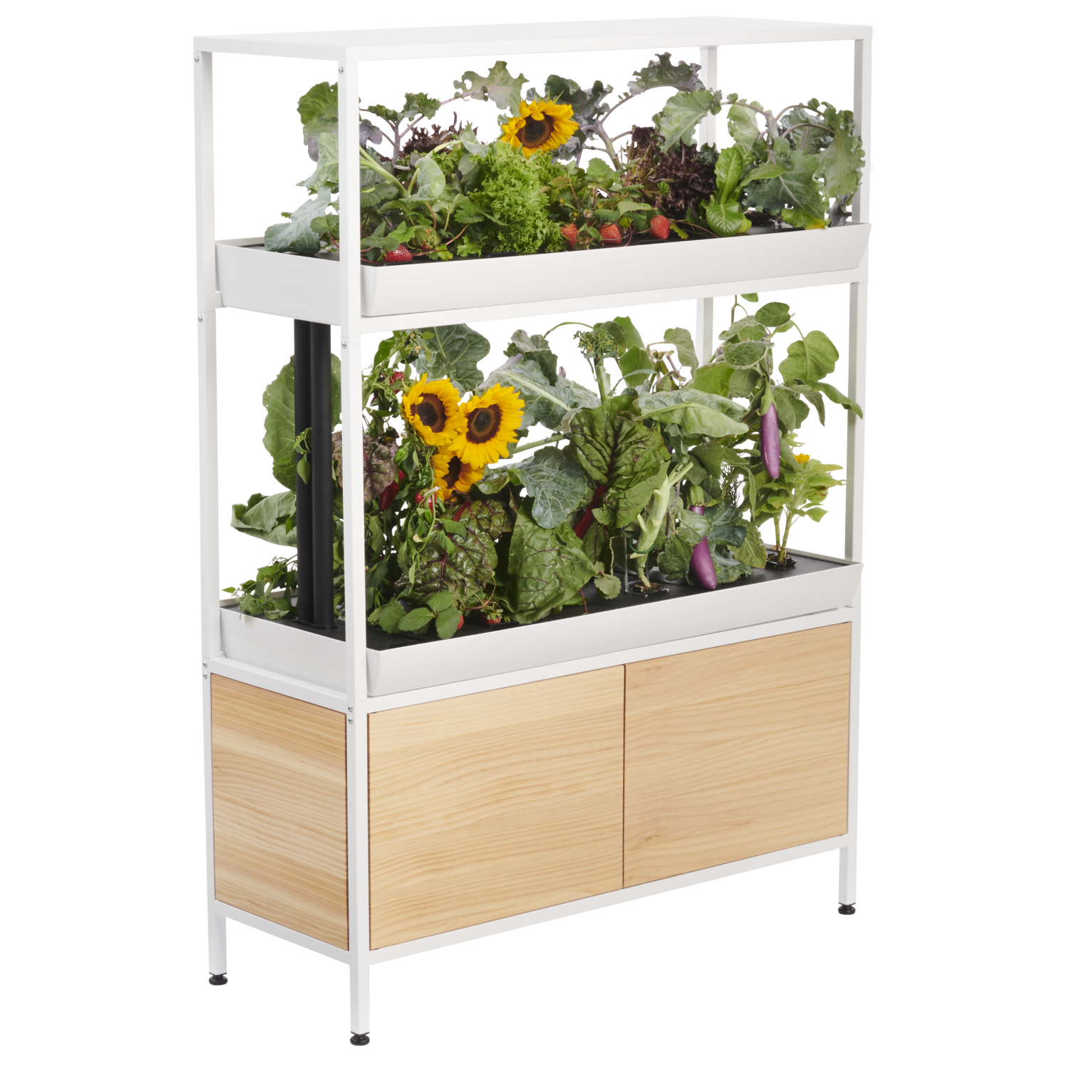 Four pink packing cubes in different sizes stacked together.