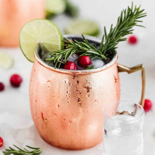 Festive cranberry lime rosemary drink