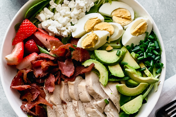 Delicious Cobb salad close-up