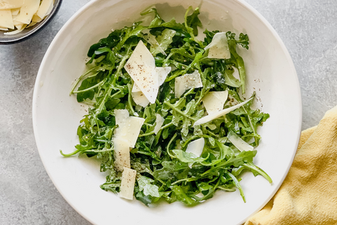 Arugula salad with parmesan shavings