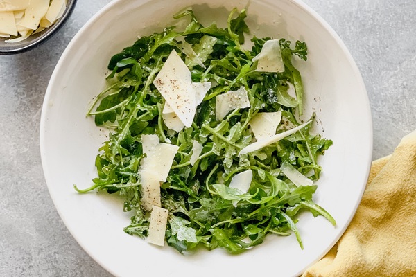 Arugula salad with parmesan shavings
