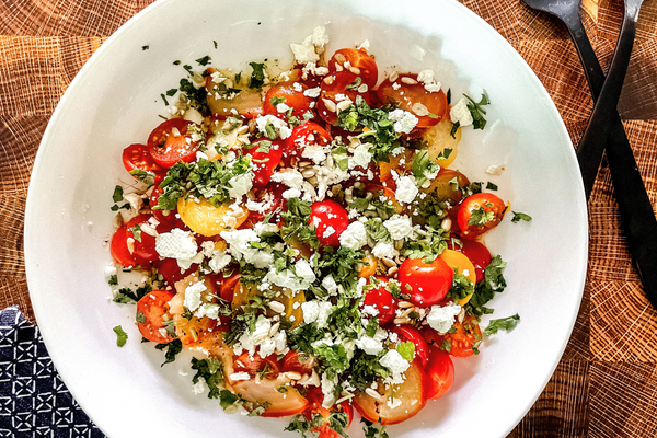 Fresh tomato feta herb salad
