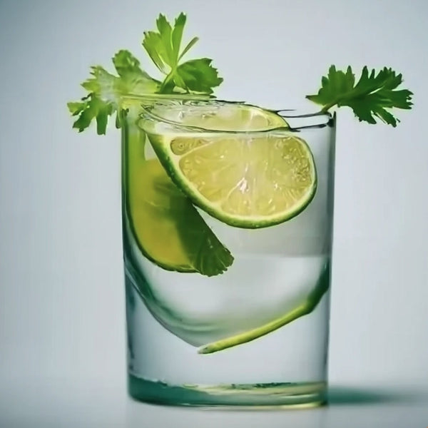 Refreshing drink with lime, celery
