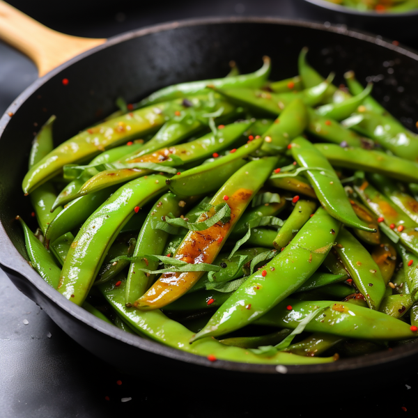 Sautéed sugar snap peas skillet