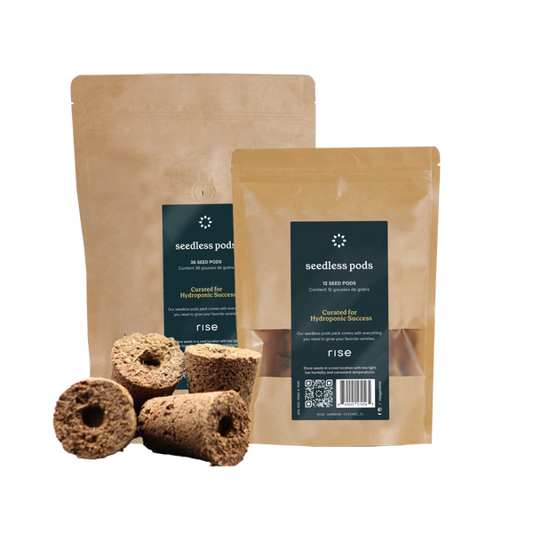 Seedless Pods for Hydroponic Gardening | Rise Gardens 36 Pouch Seedless Pods for Hydroponic Gardening | Rise Gardens 36 Pouch